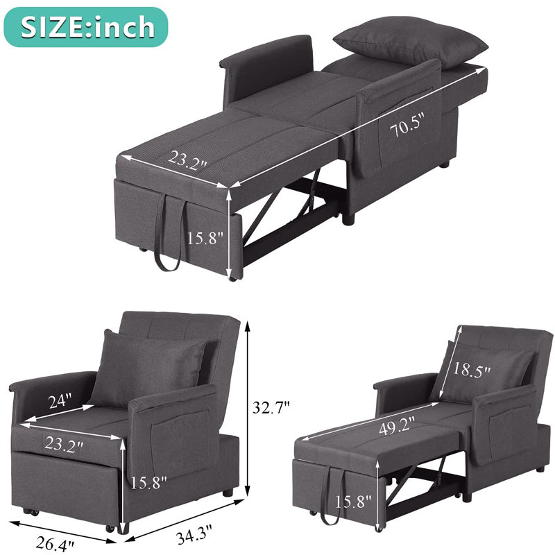 Red Barrel Studio® Convertible Chair Bed Wayfair